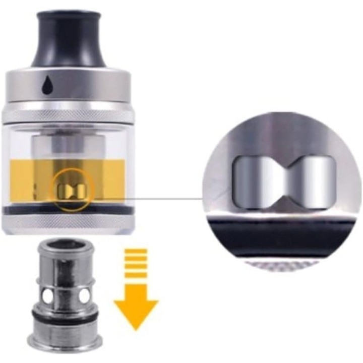 Aspire Tigon Coil atomizer yedek parça, metalik gri ve şeffaf tank.