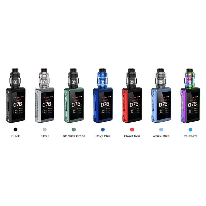GeekVape T200 Pod Mod renk seçenekleri (Siyah, Gümüş, Mavi, Kırmızı, vb.)