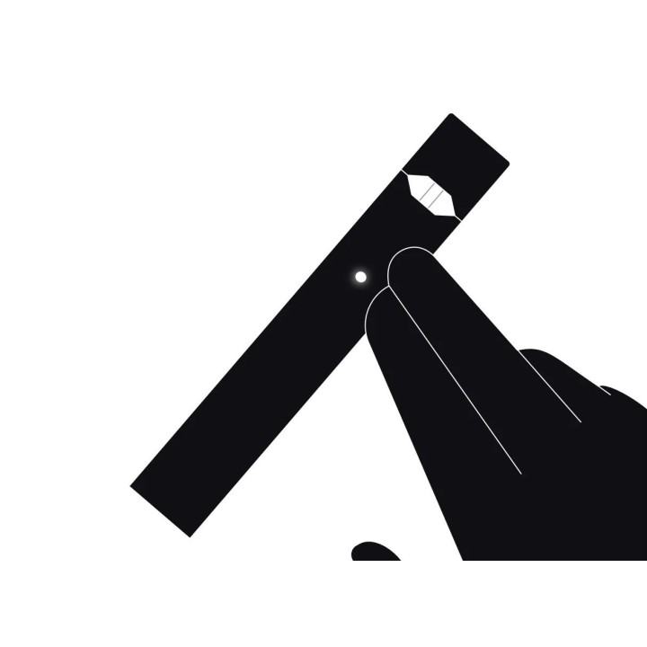 Siyah Juul Cihazı Pod Mod ve el çizimi illüstrasyonu.