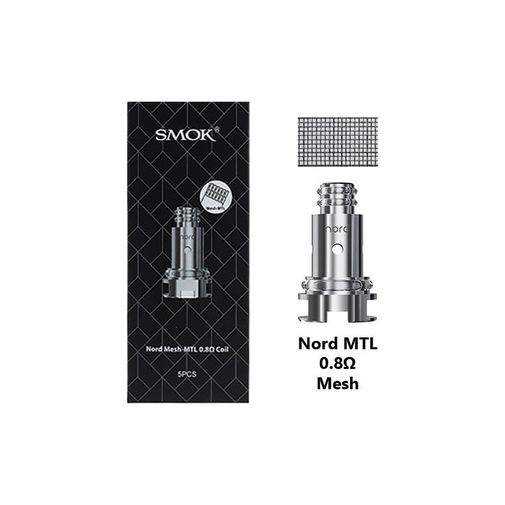Smok Nord MTL 0.8Ω Mesh Coil yedek kartuş, 5'li paket