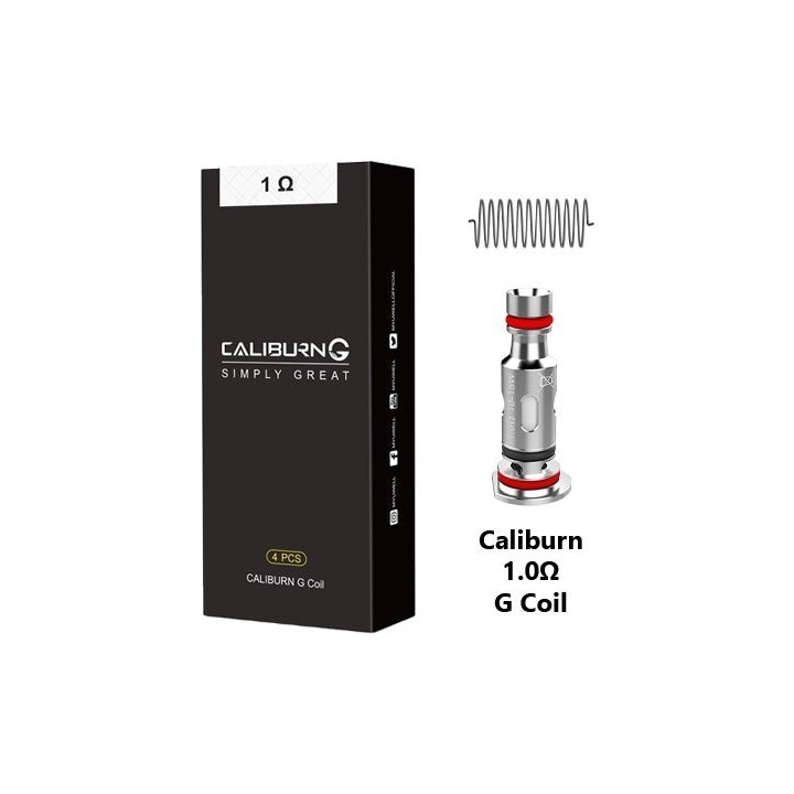 Uwell Caliburn G 1.0Ω Coil yedek parça, 4'lü paket, siyah kutu.