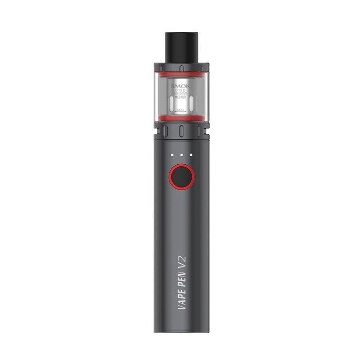 Smok Vape Pen V2 Pod Mod Gri Koyu Gri Metalik Kırmızı Detaylı