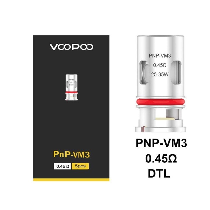 Voopoo PnP-VM3 0.45Ω Coil Beyaz Kırmızı Yedek Kartuş