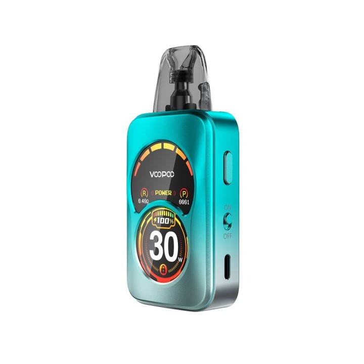 Voopoo Argus A Pod Mod mavi, dijital ekranlı kompakt elektronik sigara.