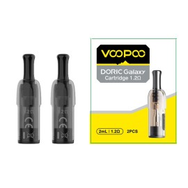 VOOPOO Doric Galaxy Kartuş 1.2Ω, 2'li Paket, Şeffaf Yedek Kartuş