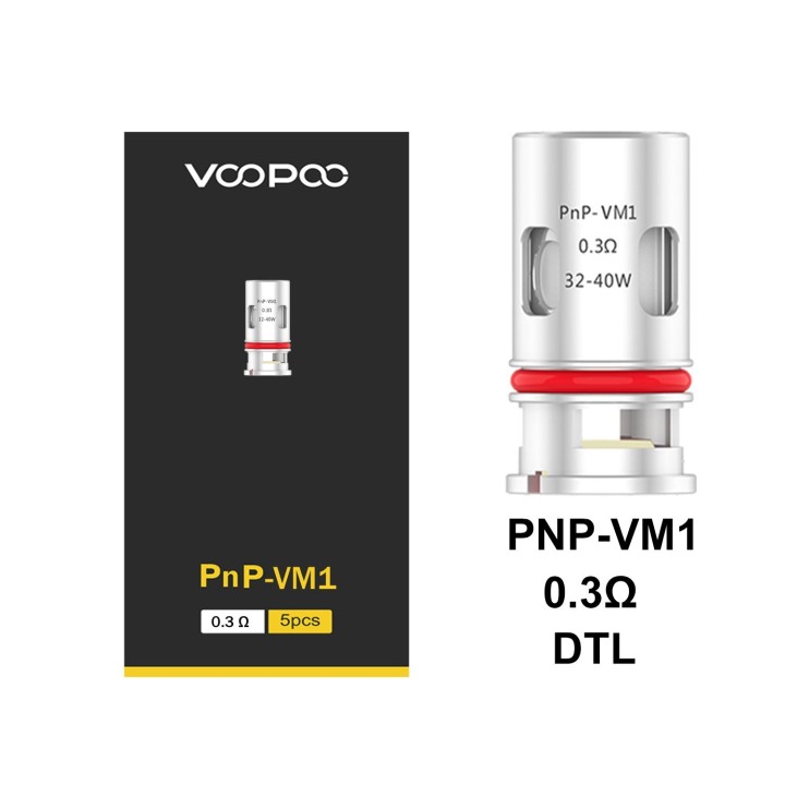 Voopoo PnP-VM1 0.3Ω Coil (5li Paket) DTL Yedek Atomizer Başlığı