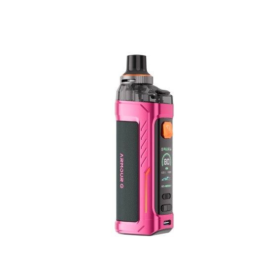 Vaporesso Armour G Pod Mod pembe renkli, şık ve ayarlanabilir dijital ekranlı.