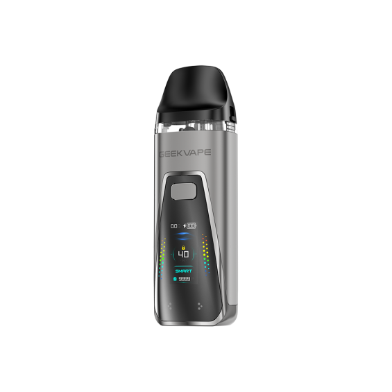 GeekVape Digi Pro Pod Mod gri renkli, dijital ekranlı elektronik sigara cihazı.