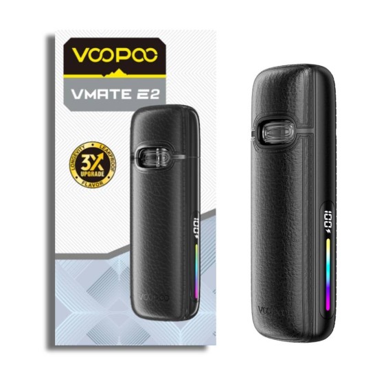 Voopoo Vmate E2 Pod Mod Siyah, Deri Kaplama, Kompakt Elektronik Sigara