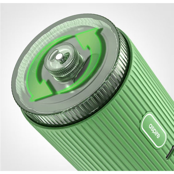 Aspire Proteus Neo E Hookah yeşil renkli, üst dolum mekanizması detaylı.