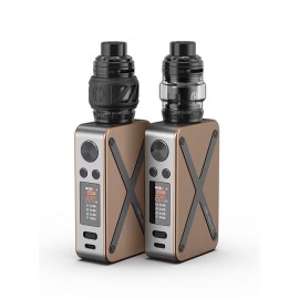 Aspire Revolto Pod Mod çiftli paket, kahverengi ve gümüş renkli, güçlü mod.