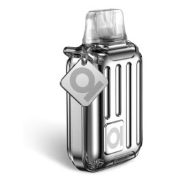 Aspire RiiL X Pod Mod gümüş metalik parlak gövde, şeffaf ağızlık.