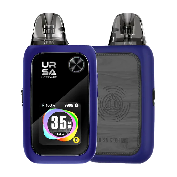 Lost Vape Ursa Epoch Pod Mod mavi renkli, ekranlı, elektronik sigara cihazı.