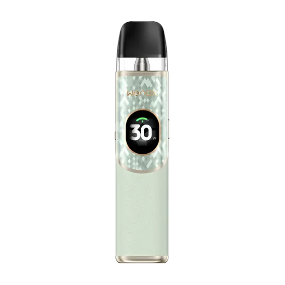 GeekVape Wenax Q2 Pod Mod açık yeşil, dijital ekranlı elektronik sigara.