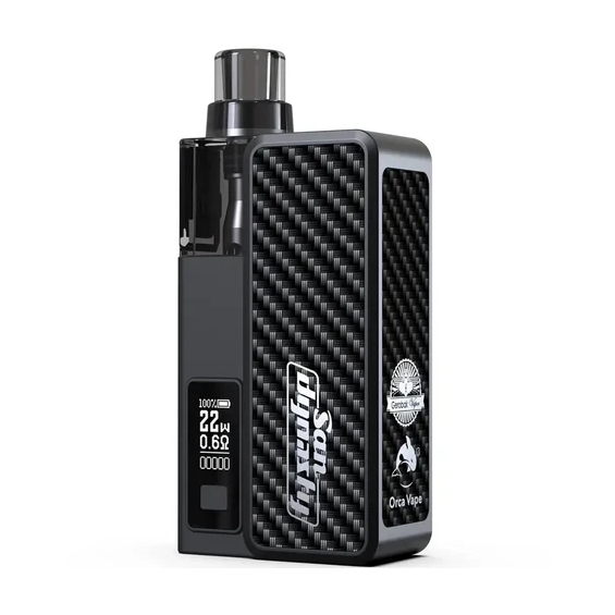 Gerobak Orca San Dynasty Pod Mod Siyah Karbon Fiber Vape