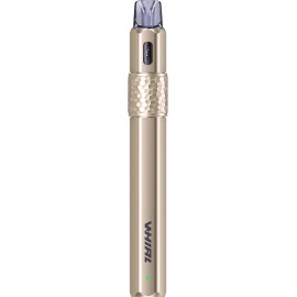 Uwell Caliburn Whirl F Pod Mod altın rengi, dokulu gövde, kompakt.