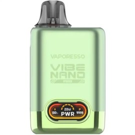 Vaporesso Vibe Nano Pro Pod Mod açık yeşil, 20W ekranlı kompakt elektronik sigara.