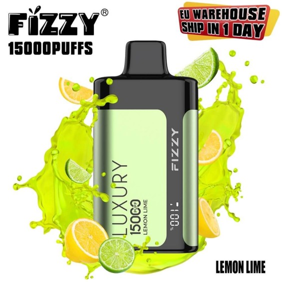 Fizzy Luxury 15000 Puff Lemon Lime tek kullanımlık elektronik sigara.