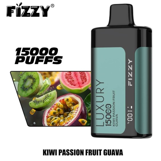 Fizzy Luxury 15000 Puff Kiwi Passion Fruit Guava tek kullanımlık.