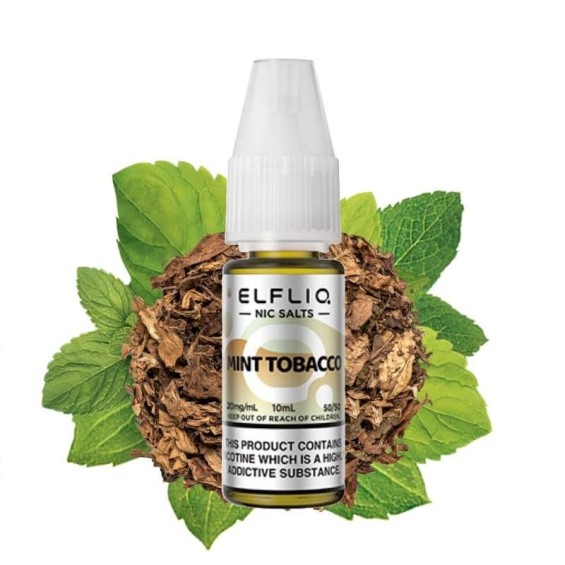Elfliq Mint Tobacco Salt Likit 10ml, nane ve tütün aromalı e-likit.