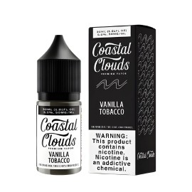 Coastal Clouds Vanilla Tobacco Salt Likit 30ml Siyah Beyaz Ambalaj