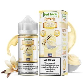 Pod Juice Golden Custard E Likit 100ml Vanilya Aromalı Kremalı E-Sıvı