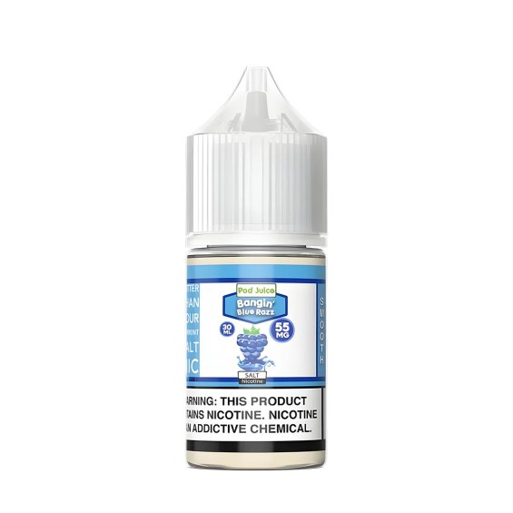 Pod Juice Bangin Blue Razz Salt Likit 30ml 55mg