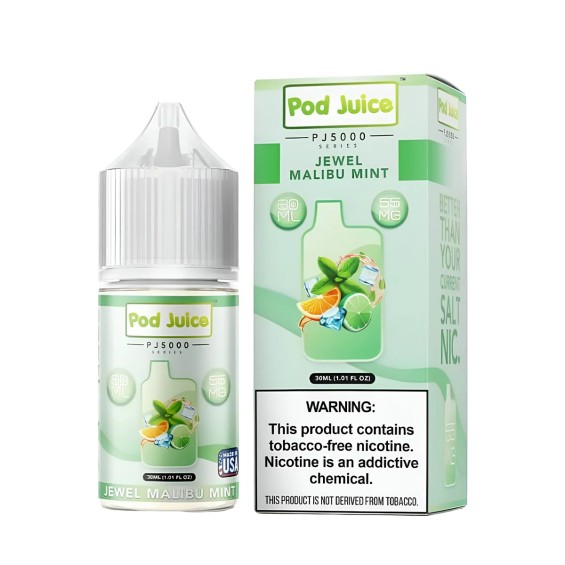 Pod Juice PJ5000 Jewel Malibu Mint Salt Likit 30ml 55mg