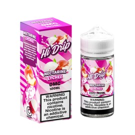 Hi Drip Nectarine Lychee 100ml E Likit kutu ve şişe seti.