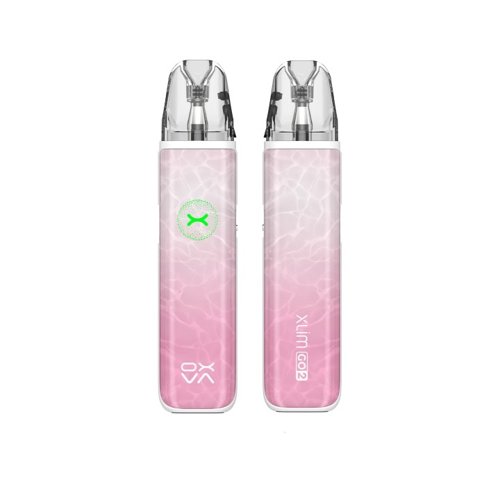 Oxva Xlim Go 2 Pod Mod pembe gradient su deseni, X logo ışıklı