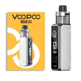 Voopoo Drag S3 Pod Mod Beyaz, 60W, İşlemeli Deri Kaplama Elektronik Sigara