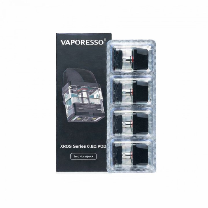 Vaporesso XROS 0.6Ω Kartuş 4'lü Paket, Şeffaf Pod Yedek Parça