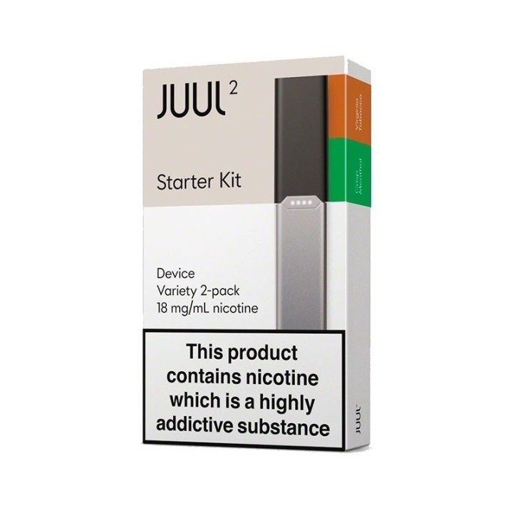 Juul 2 Starter Kit Pod Mod, Gümüş Cihaz, 18mg/mL Nikotin, 2'li Paket